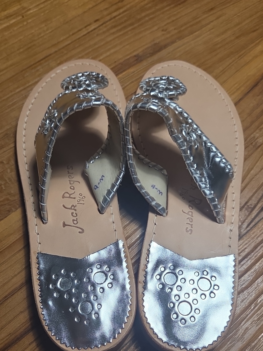 Jack Rogers Metallic Silver Thong Sandals